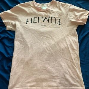 Helmet Lang Pink Logo Hack Little T Shirt Size L